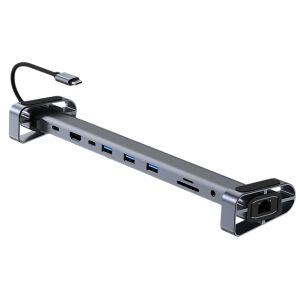 Kebidumei | KEBIDUMEI 10 in 1 USB3.0 HUB Type-C Foldable Laptop Stand Base PD 100W 4K HDTV SD TF Reader 100Mbps LAN Extender Docking Station