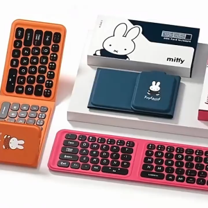 Miffy Three-Folding Wireless Bluetooth Keyboard Foldable Portable Silent Laptop Ultra-Thin Small Portable Keyboard Gift
