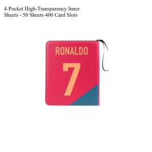 Panini | Messi Ronaldo Panini 4-Pocket Card Album Zippered Large Capacity Ring Binder Trading Card Storage Book