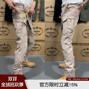 กางเกงทำงานผู้ชายทรงหลวมสบาย ๆ ฤดูร้อน 3D ทรงมีดโค้ง ทรงสูง กางเกงชั้นในแบบสะพายข้างหลายช่องระบายอากาศแห้งเร็ว