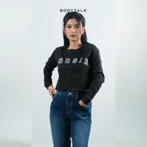 Bodytalk Sweater Crop Wanita Ash Black Online 34041T1BK