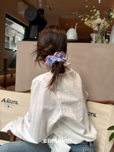 Blue Striped Simple Korean Style Hair Ties EBFWIND Fashionable Accessory Fresh out Brand Fabric Hair Bands for Women