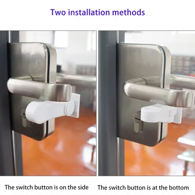 Child Safe Door Lock 180 Degree Rotating Door Lever Lock Self Adhesive Window Door Handle Lock for Window Door Cabinet