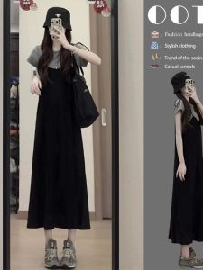 plus Size Womens Pear Shape Slimming Outfit Two Piece Set Summer Fat MM Design Sensation Meat Covering Slimming Ensemble