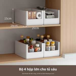 LANJIAOLUO | Hộp Lưu Trữ Góc Bếp cho Snacks và Đồ Lặt Vặt