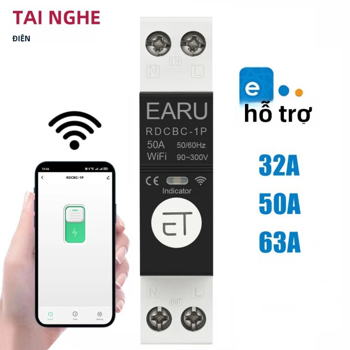 1P+N DIN Rail Bộ Ngắt Mạch WiFi Công Tắc Hẹn Giờ Thông Minh Rơle Điều ...