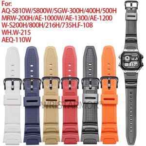 Resin Rubber Watchband Suitable for Casio AE1000W AE1200 AQ-S810 W F-108WH Men Outdoor Sports Waterproof Strap Watch Accessories
