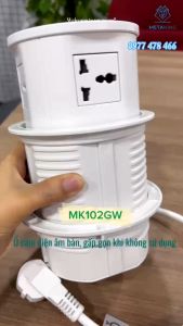 Ổ Cắm Điện Âm Bàn Tích Hợp Sạc Không Dây MK102GB 15W - 04 Cổng Cắm - 01 USB A/C - Mặt Kính Cường Lực
