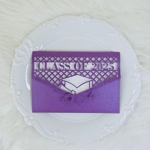 Laser cut Die Cut Graduation 2025 Class of 2025 5x7 (5R) Envelope Invitation Card Cover for Graduation Party | Available in many colors | Crafter Bax