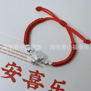 Silver Bracelet for Boys Chinese Zodiac Snake Year Student Birthday Gift Pure Silver Hand Cord Bracelet  out Fashion Jewelry