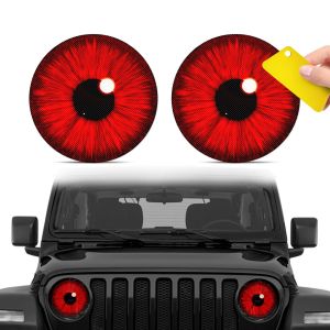 2 Pack Beast Eyes Headlamp DecalsNew Cute 3D Stereoscopic Eye Headlight StickerCar Body Window Bumper Decorative StickerSuita