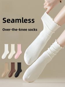 Miiow | Cat Lady 2025 Four Seasons Straight Tube Socks Womens No-Cuff Cotton Blend Moisture Wicking Mid-Calf Socks For Spring