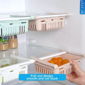Adjustable Fridge Drawer Refrigerator Storage Organisers Space Saving ExtendedFruits Vegetables Basket Shelf for Fridge