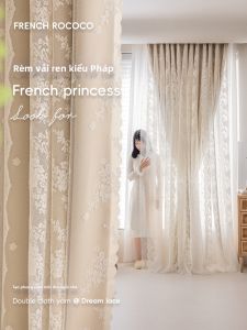 ORIENTAL LAN | Full Blackout French Lace Double Layer Curtains