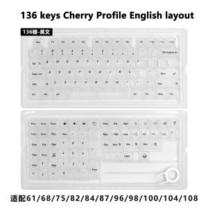Carbon Fiber Textured Keycaps Japanese Korean Russian Layout 132 Keys Cherry Profile Transparent Key Caps for Mechanical Keyboar