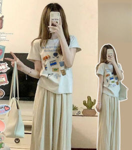 Summer Casual Loose Fit Cotton T-Shirt Womens Printed Short Sleeve Comfortable Slimming Top Korean Style Spring Commute