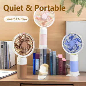 3 In 1 Portable Mini Handheld Fan USB Rechargeable Clip Desk Fan Quiet Powerful Airflow Hand Cooling Fan For Office Travel