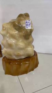 Cây đá tự nhiên Trụ đá màu vàng Cao 47cm nặng 29 kg CUNG THIÊN ĐỨC cho người mệnh Kim và Thổ