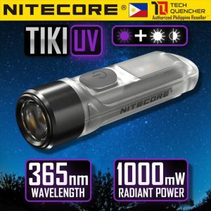 Nitecore TIKI UV Flashlight - 1000mW UV + High CRI White LED - USB-C Rechargeable - Keychain Light