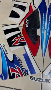 stiker striping suzuki satria 2001 2002 putih biru lis body standar berkualitas original