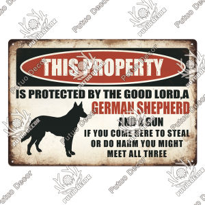 Putuo Decor Warning Vintage Metal Sign Plaque Metal Retro Tin Sign for Bar Club Park Backyard Home Man Cave Wall Decor