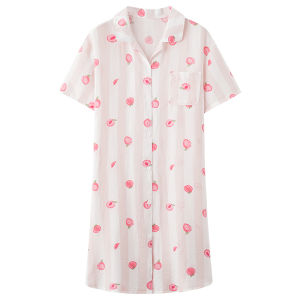 Đồ ngủ nữ MiiOW có đệm ngực tay ngắn cổ bẻ thoáng khí