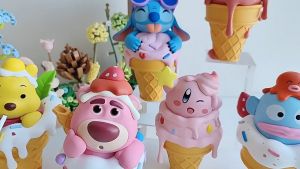 Disney superstar Ice-cream series Lotso Winnie Stitch Kirby Alien Hangyodon action figure desktop ornaments toy decorate