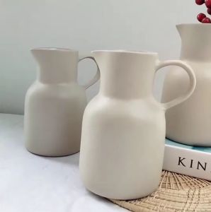 แจกัน แจกันดอกไม้เซรามิค แจกันมินิมอล สีขาว สูง 7.5 นิ้ว - 9.5 นิ้ว สำหรับ ตกแต่งบ้าน เข้ากับทุกโทนสีในบ้าน