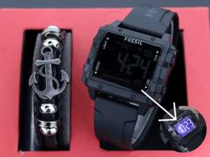 Jam Tangan Pria Fo55il Digital Kotak Sport Karet Rubber Free Gelang Metal Mewah Fashion Cowok Kekinian Keren Elegan