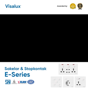 Visalux Saklar PVC E-Series - 1G 2G 3G 4G 5G White / Sakelar Premium