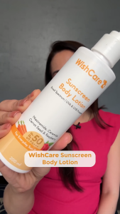 WishCare SPF50 Sunscreen Body Lotion - Broad Spectrum - UVA & UVB Protection with No White Cast - With Carrot Seed & Raspberry - For Men & Women - 200 Ml