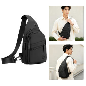 MENSPE Mens Chest Bag Cross Body Bag Waterproof Travel Shoulder Bag Large Capacity Casual Bag Earphone Hole Design Men Fashion Shoulder Bag Leisure Sport Street Bag for College Student