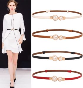 Genuine Leather Thin Belt Womens Summer 2024 Match Dress Sweater Waist Inpaint Decorative Small Leather Belt Accessories