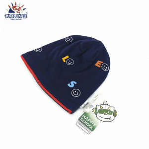 Happy School Kids Knitted Cap Pure Cotton Thin Double Layer Overhead Hat Boys Spring Autumn Cuffed Beanie Hat Childrens Headwear