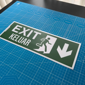 Exit Keluar Sticker Sign Label Signage Notice. Safety Arrow. Emergency Escape Door Doorway Stairs. Pintu Kecemasan.