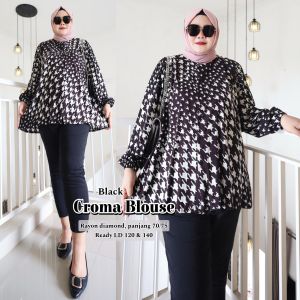 Ribbon Blus Bintang Blus Kubika Blus Croma Blus Kemeja Atasan Wanita Big Size LD 140 120 Super Jumbo Busui XXL 4XL