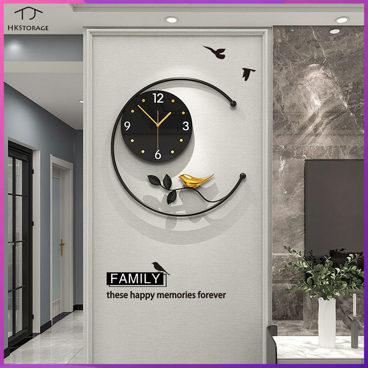 HKStorage Nordic Fashion Living Room Wall Clock Modern Simple Home