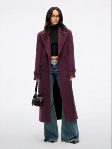 Wool Blend Long Wool Coat Red Collar Luxury Sense