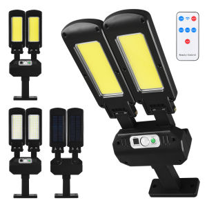 Led kép đầu năng lượng mặt trời đèn đường ngoài trời Đèn tường với 3 chế độ của không thấm nước cảm biến chuyển động PIR Đèn LED năng lượng mặt trời ánh sáng sân vườn hiên nhà để xe đèn an toàn