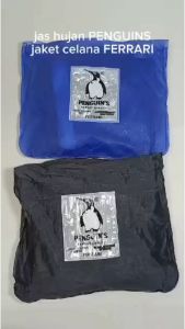 Jas Hujan Penguin Original Ferrari Karet PVC: Jaket dan Celana Hujan untuk Pria dan Wanita
