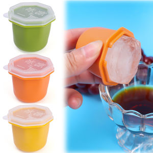 3 สีทรงน้ำแข็งซิลิโคน แม่พิมพ์ถาดน้ำแข็งก้อน - พร้อมฝา