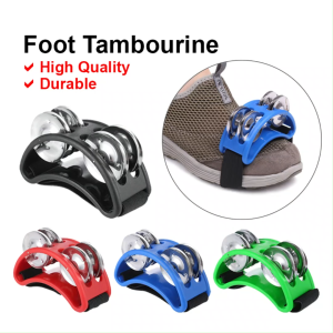 Foot Tambourine 2 Sets Metal Jingle Bells Cajon Drum Box Hand Foot Percussion Instrument 脚铃