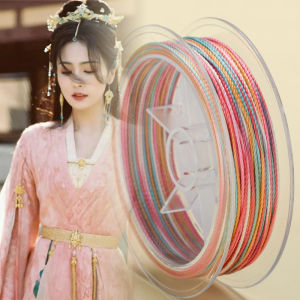 Long Moon Emming Color Matching 18-Strand Gradient Section Dyed Braid Rope Strand Handmade Bracelet Braided Thread Necklace Rope DIY Material