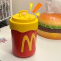 McDonald's Water Cup Good-looking Girls Cup with Straw 304 Stainless Steel Minimalist Ins Style Coffee Cup Student Double Drink Cup. 