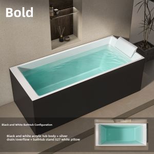 GUOGAN | Adult-friendly Space-saving Insulated Square Bathtub