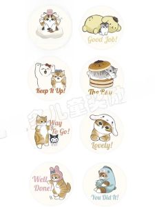 สติ๊กเกอร์แมวการ์ตูน 500 แผ่น รูปแมวตัวเล็กน่ารัก กระดาษติดบันทึกการศึกษา กระดาษติดกระดาษที่สนับสนุนการเรียนรู้