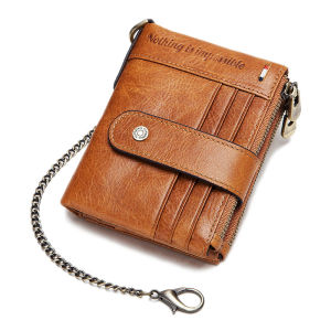 HUMERPAUL Cardholder Wallet Men RFID Genuine Leather Organizer Wallets with Coin Pocket Short Desigh Clutch Purse with ID Window