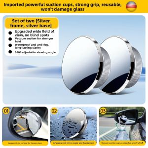 Wide Angle Blind Spot Eliminator Mirror High Definition Suction Type