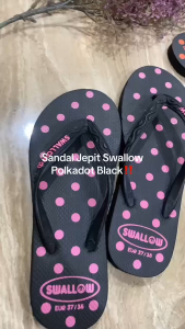 Sandal Jepit Swallow Polkadot Black - 37/42