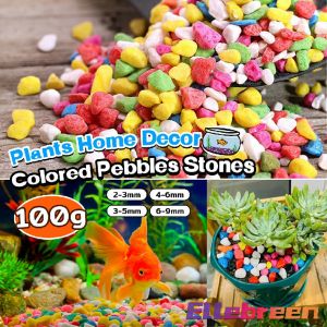 Colorful Pebbles Stones Aquarium fish tank Decoration Artificial flower pot pebbles Home Decor 100g
